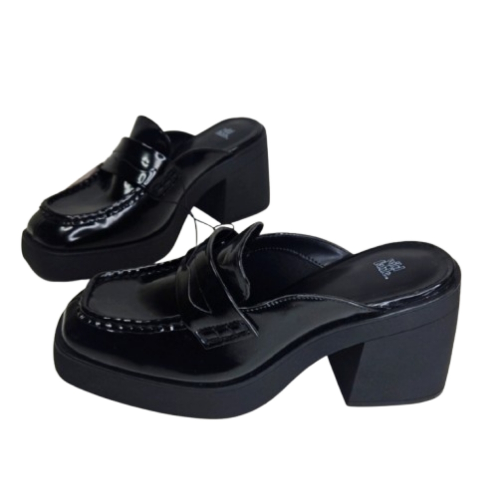 WILD FABLE Women's Eileen MuleHeel Chunky Block Elegant Platform Black Sz 8